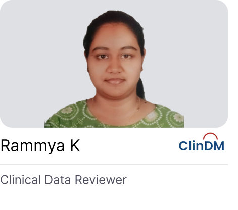Rammya K - Clinical Data Reviewer at ClinDM, placed through CLINI INDIA